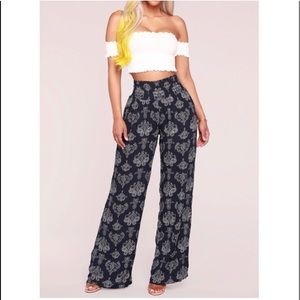 Fashion Nova Wide leg boho pants